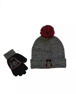 Disney STAR WARS Darth Vader KNIT HAT GLOVE SET One Size MARVEL Christmas gift - Picture 1 of 2