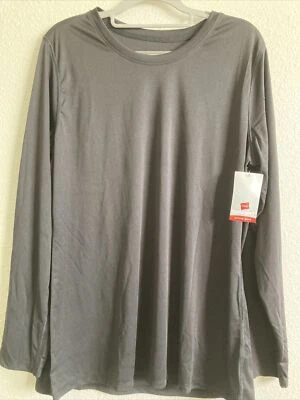 Camiseta deportiva Hanes Sport para mujer XL manga larga negra suéter elástica nueva con etiquetas Foto 1 de 4
