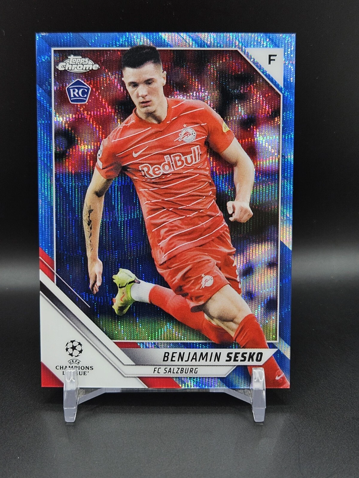 2021-22 Topps Chrome UEFA Champions League Benjamin Sesko RC Blue Wave /75