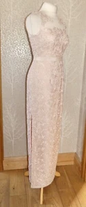 ATEMBERAUBENDES MAXIKLEID AIDAN MATTOX ROSA SPITZE TAILLIERT UK 6 - Bild 1 von 8