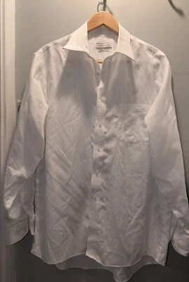 Joseph Abboud Dress Shirt Button Down Long Large Collared White 16 1/2 34/35 - Image 1 of 3