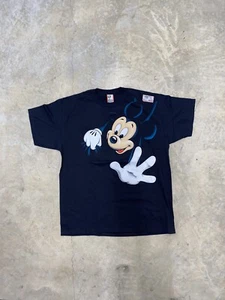 Mickey Mouse T-Shirt VTG 80s Big Mickey Front Back Climbing Through Shirt L/ XL - Picture 1 of 7
