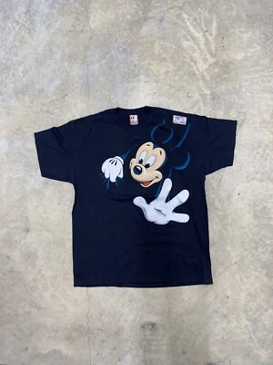 Camiseta Mickey Mouse De Colección Años 80 Big Mickey Delantera Trasera Escalada Camisa L/XL Foto 1 de 4