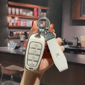 Car Key Case Cover For Hyundai Santa Fe Tucson 2022 NEXO NX4 Atos Solaris Prime - Foto 1 di 8