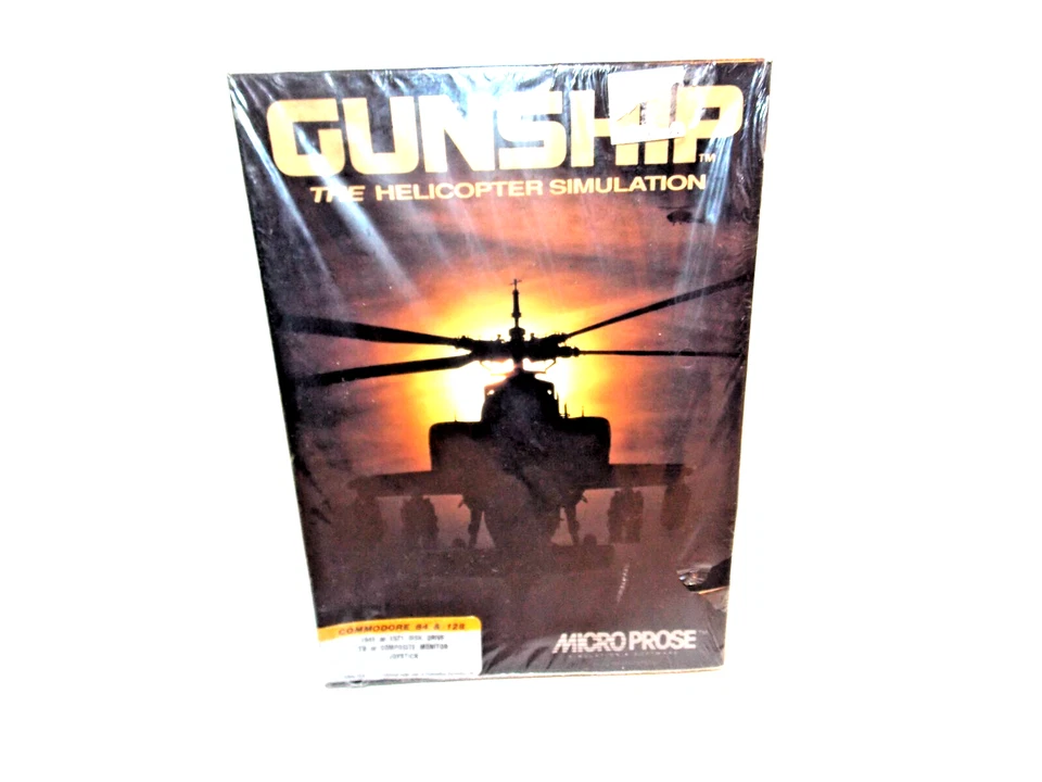 NEW SEALED Gunship The Helicopter Simulation - Commodore 64/128 - Microprose - Image 1 of 1