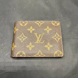 Vintage Authentic LOUIS VUITTON LV Monogram Leather Money Clip - Picture 1 of 5