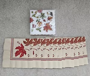 Vintage Cocktail Napkins Fall Leaves Hallmark Gibson Opened Package Loose - Picture 1 of 14