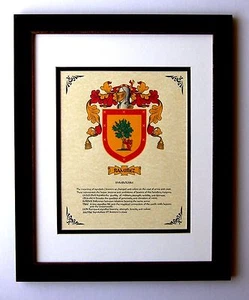 HERALDRY COAT OF ARMS ~ RAMIREZ FAMILY CREST ~ FRAMED - Picture 1 of 1