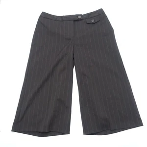 Worthington Industries Capri Pants Women's 12 Brown Striped Polyester Stretch - Picture 1 of 7