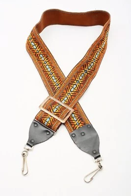 Correa de hombro para cámara RETRO marrón+azul+rojo+amarillo+azul+negro tipo hippie+groovie Foto 1 de 4