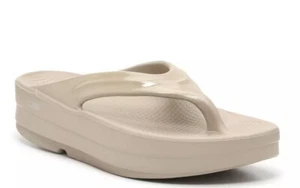 - FLASH SALE - OOFOS Women's OOmega Platform Flip Flop Round Open Toe Wedge Heel - Picture 1 of 16