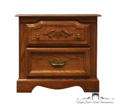 BROYHILL FURNITURE Solid Oak Country French Style 26" Two Drawer Nightstand 6... - Image 1 of 4