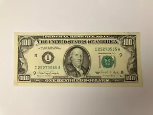 1990 $100 Dollar Bill Minneapolis Federal Reserve Note Crisp AU - Picture 1 of 2