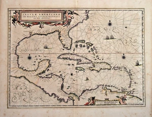 WESTINDIEN - KARIBIK - INSULAE AMERICANAE IN OCEANO SEPT. VON JANSSONIUS, 1636 - Bild 1 von 1