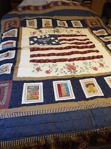 JCPenney's  Home Collection Quilt W/Shams 88 x 99 Freedom, Flag Patriotic New - Picture 1 of 11