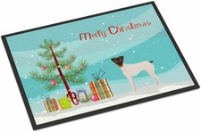 Caroline'S Treasures Japanese Terrier Christmas Tree Indoor Or Outdoor Mat 18X27