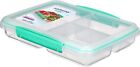 Sistema To Go Multi Split Food Storage Container, Clear with Coloured Clips, 820