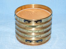 5 Vintage 8" U.S.A. Standard Series Brass Sieves thin - numbers: 200 & 40
