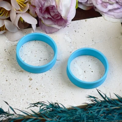 Ultra Light Ear Tunnels 10-100mm | Light Blue | Thin-wall Ear Tunnels Pair - Image 1 of 4