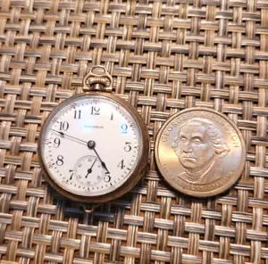 Waltham mass. 15 jewels 0 size grade 115 open faced pocket watch running - Picture 1 of 4