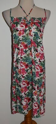 Nuevo Vestido Camisón Isaac Mizrahi Pequeño Rosa Tropical Flamenco Borlas Foto 1 de 3