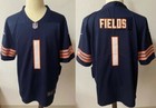 Chicago Bears #1 Justin Fields Jersey Blue/White/Orange S- 3XL Fast Free Ship