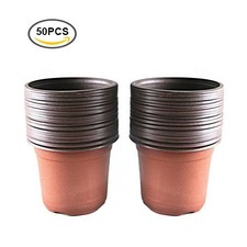 Kinglake 50 Pcs 6" Plastic Plants Nursery Pot/Pots Seedlings Flower Plant Contai