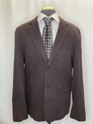 Abrigo Deportivo Calvin Klein Para Hombres Blazer Traje Chaqueta 40R 44" M Marrón Puños de Cirujano Foto 1 de 4