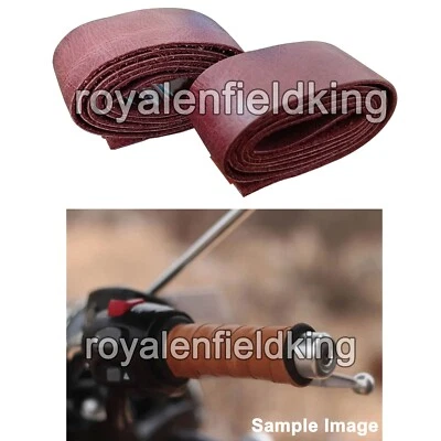 Fit For Royal Enfield GT & Interceptor 650 LH & RH Grip Leather Wrap Pair D2 - Imagem 1 de 4
