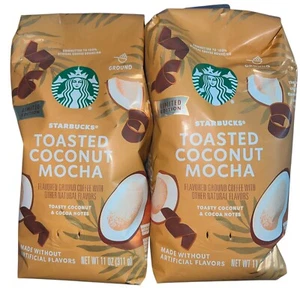 2 Pack Starbucks Toasted Coconut Mocha Ground Coffee 11 oz BB 8/16/25 - Picture 1 of 2