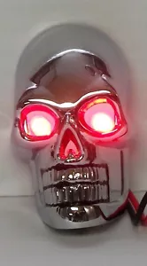 Luces marcadoras de motocicleta Skull con LED rojos - fundidas a presión con acabado cromado -1 par - Imagen 1 de 11