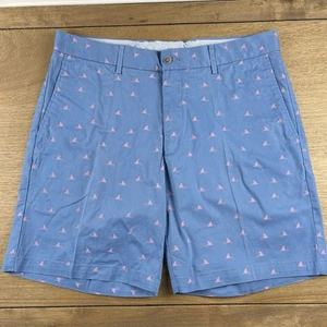 "Pantalones cortos chinos de golf Peter Millar Crown estampado de aleta de tiburón para hombre talla 33 X 8"" entrepierna" - Imagen 1 de 7