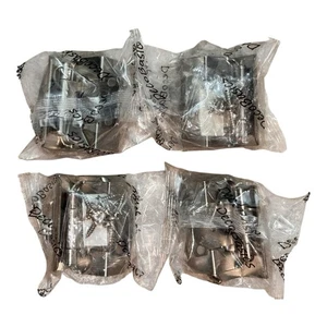 JVJ #10446 Satin Nickel Full Wrap Overlay Self-Closing Cabinet Door Hinge 4 Pair - Picture 1 of 6