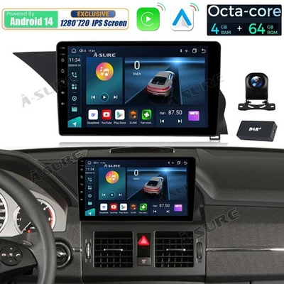 DAB+ 4+64G Android 14 Autoradio Carplay Kamera Für Mercedes-Benz GLK-Klasse X204 - Bild 1 von 4