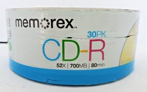 Memorex CD-R 30er Pack Spindel beschreibbare Medien 52X/700Mo/80 Minuten VERSIEGELT - Bild 1 von 5