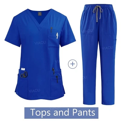 Wholesale Medical Scrub Set Unisex Dental Spa Uniform Soft V-Neck Nursing Suit - Image 1 of 4