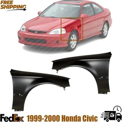 Honda Civic 1999-2000 переднее крыло правое и левое грунтованное | комплект из 2 - Изображение 1 из 4