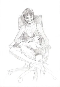 LUCA VANNINI  - Tavola originale illustrazione  Julia e il gatto - Picture 1 of 1