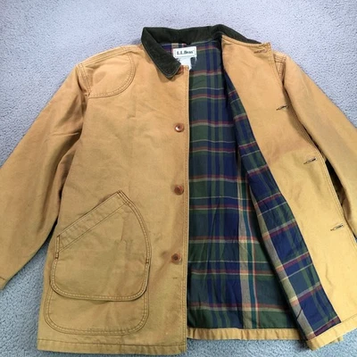 Vintage LL Bean Chore Barn Jacket Mens XL Flannel Lined Faded Distressed USA - Image 1 of 4