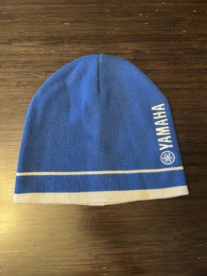 Yamaha Paddock Ribbed Logo Blue Knit Beanie Hat Cap Winter One Size Motorcycle  - Image 1 of 3