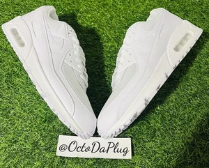 Nike Air Max 90 Triple White Wolf Grey Mens Sizes nby CN8490-100 - Picture 1 of 5