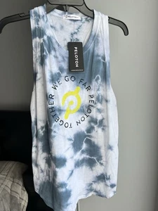Peloton Damen Tank Top Größe Small Racerback Batik Blau Neu mit Etikett - Bild 1 von 7