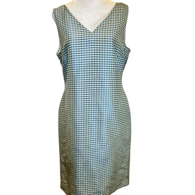 Laura Ashley 100% Silk SHEATH Sleeveless Seafoam Lined Dress Sz 10 Vtg 1980's - Image 1 of 4