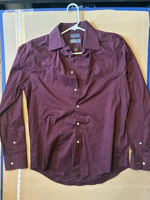 Covington Wine Red Button Up Long Sleeve Shirt Men's Size M Medium 15.5 34-35 - Image 1 of 3