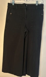 J.Crew Damen Hose 10P Schwarz Weites Bein Capri Cropped Trousers Petite Classic - Bild 1 von 7