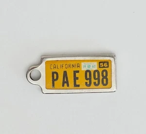 Vintage California License Plate Key Fob 1956 1962 Disabled American Veterans - Picture 1 of 2