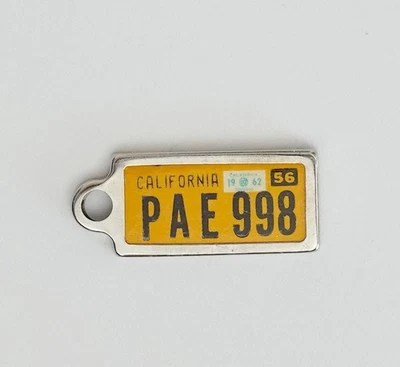 Vintage California License Plate Key Fob 1956 1962 Disabled American Veterans - Image 1 of 2