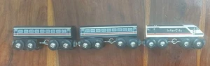 Rare Vintage 1994 Brio INTERCITY TRAIN with 2 PASSENGER CARS for Wooden Railway - Picture 1 of 11