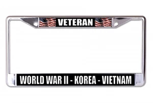 2. Weltkrieg Korea Vietnam Veteran Chrom Nummernschild Rahmen Made in USA - Bild 1 von 1