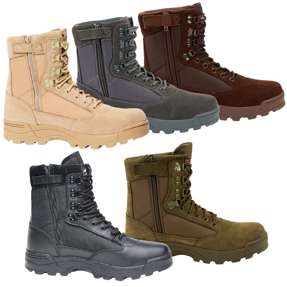 Brandit Tactical Zipper Boots botas al aire libre botas de trabajo botas de combate con RV - Imagen 1 de 1